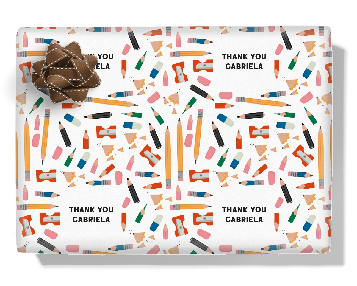 Pencils Personalised Wrapping Paper