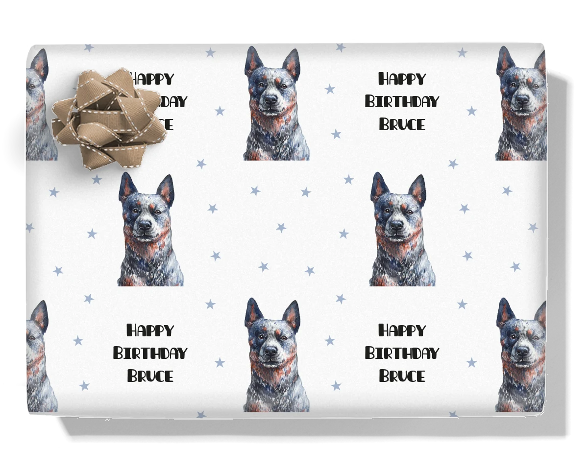 Australian Cattle Dog Personalised Wrapping Paper