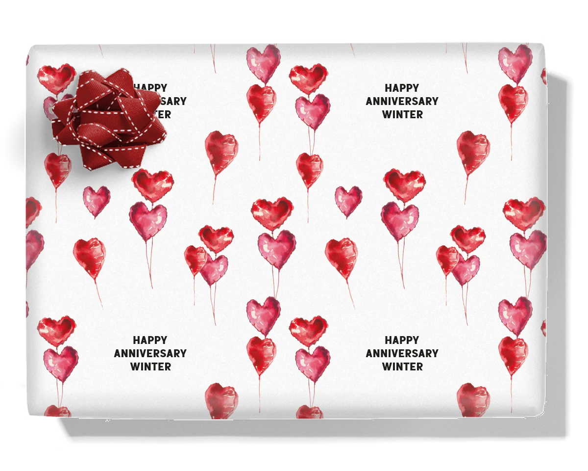 Love Balloons Personalised Wrapping Paper
