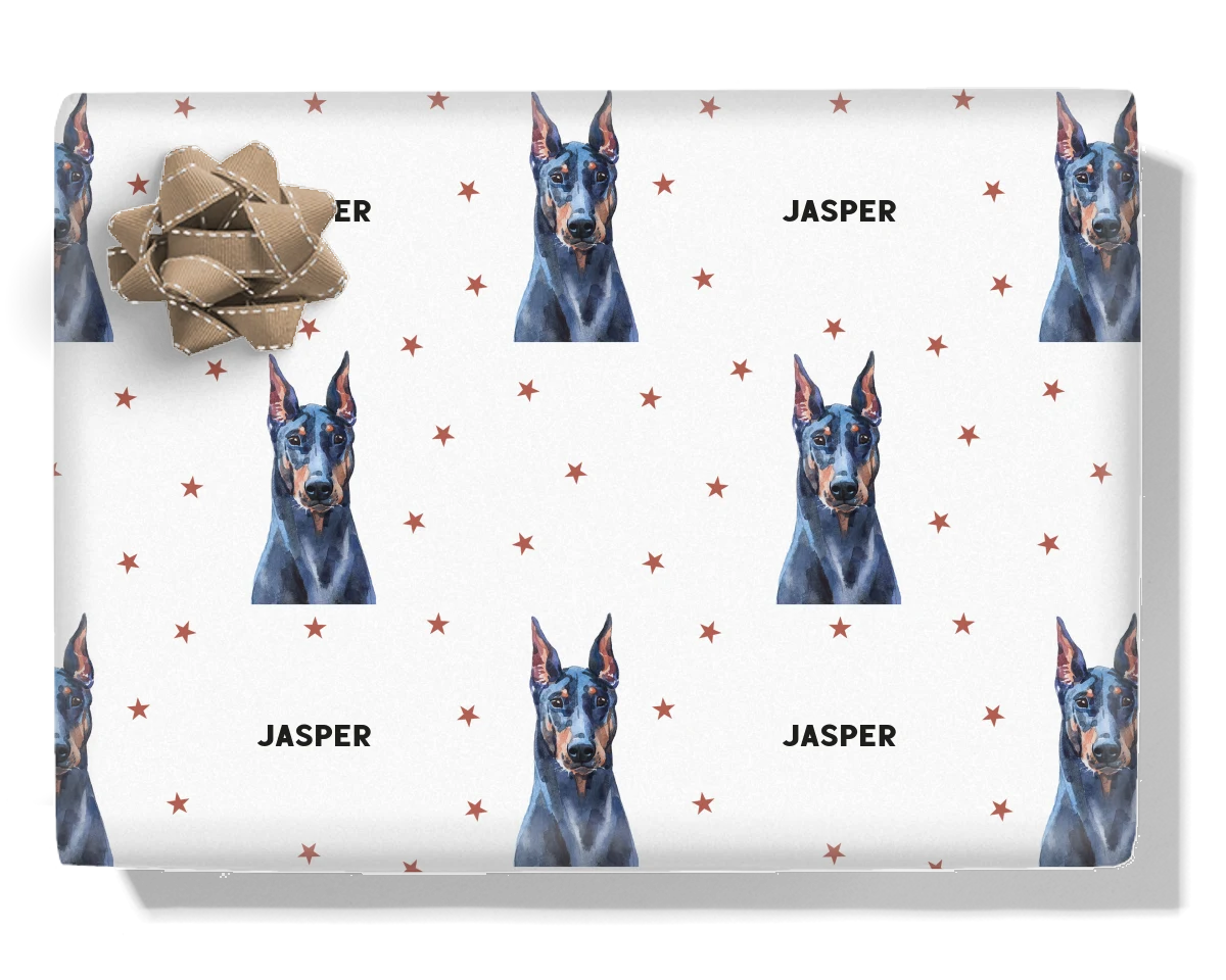 Doberman Personalised Wrapping Paper