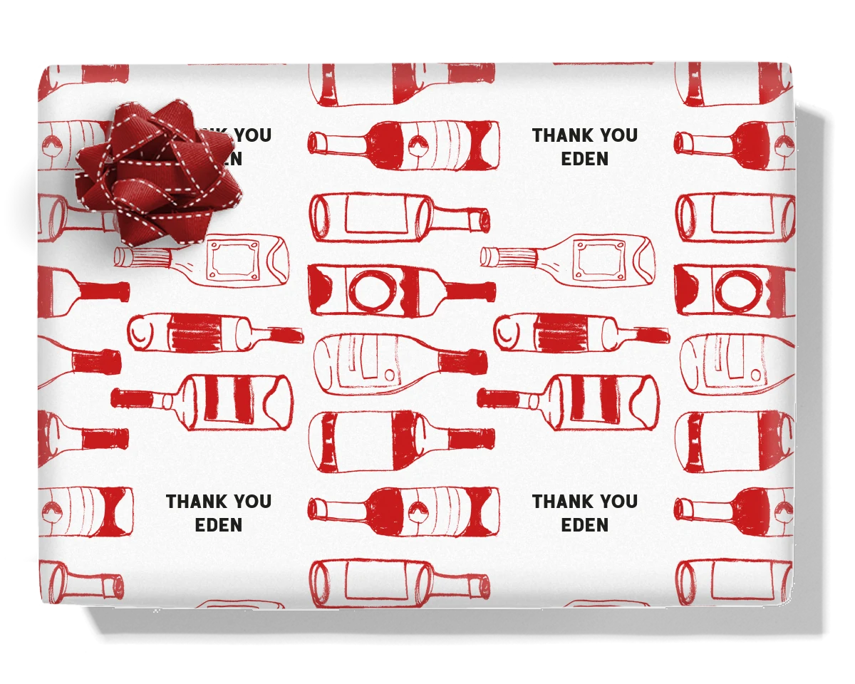 Wine Bottles Personalised Wrapping Paper