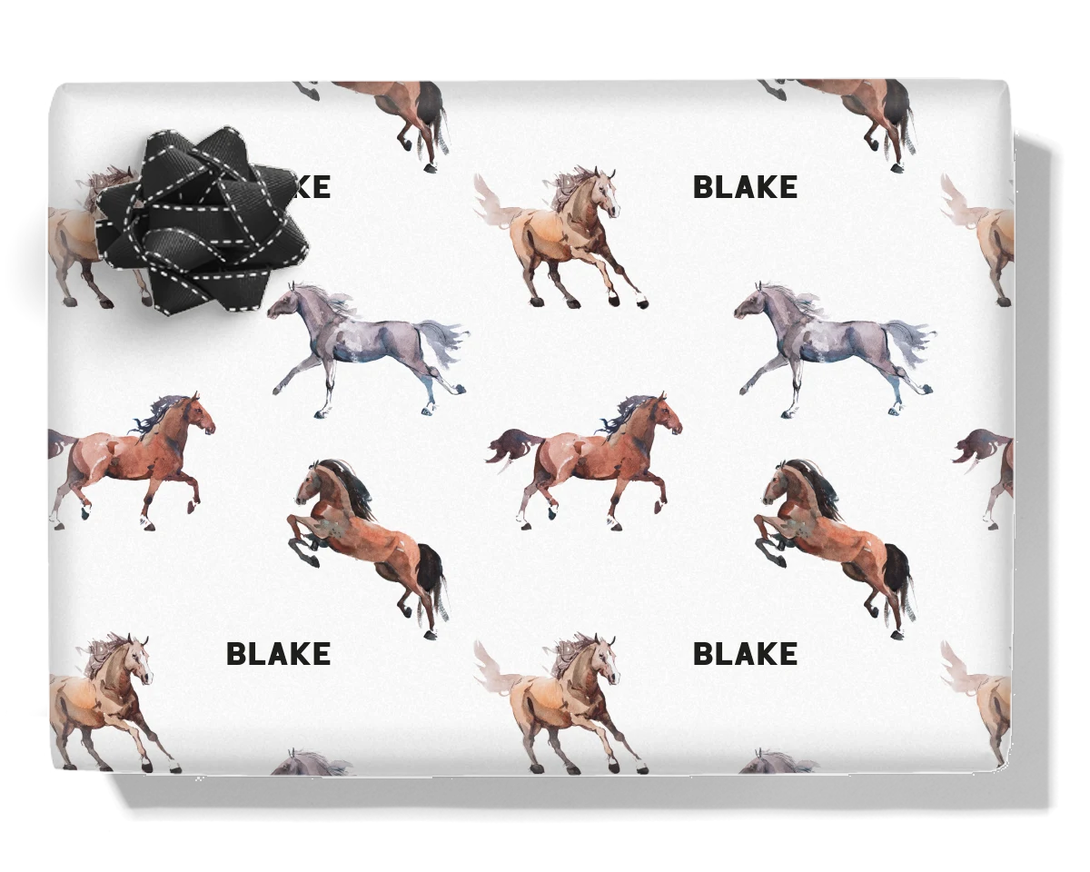 Horses Personalised Wrapping Paper