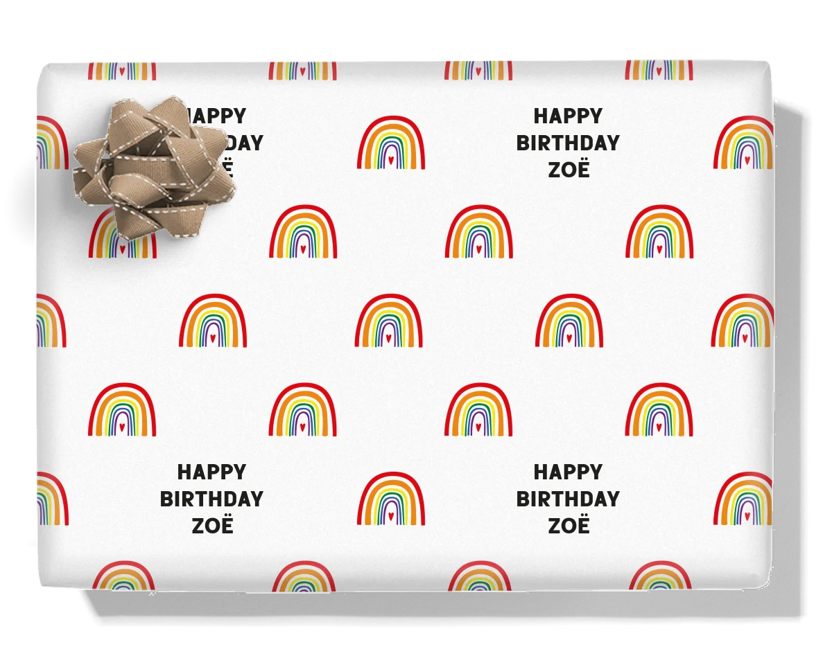 Rainbows Personalised Wrapping Paper
