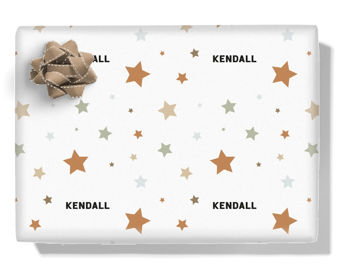 Pastel Stars Personalised Wrapping Paper