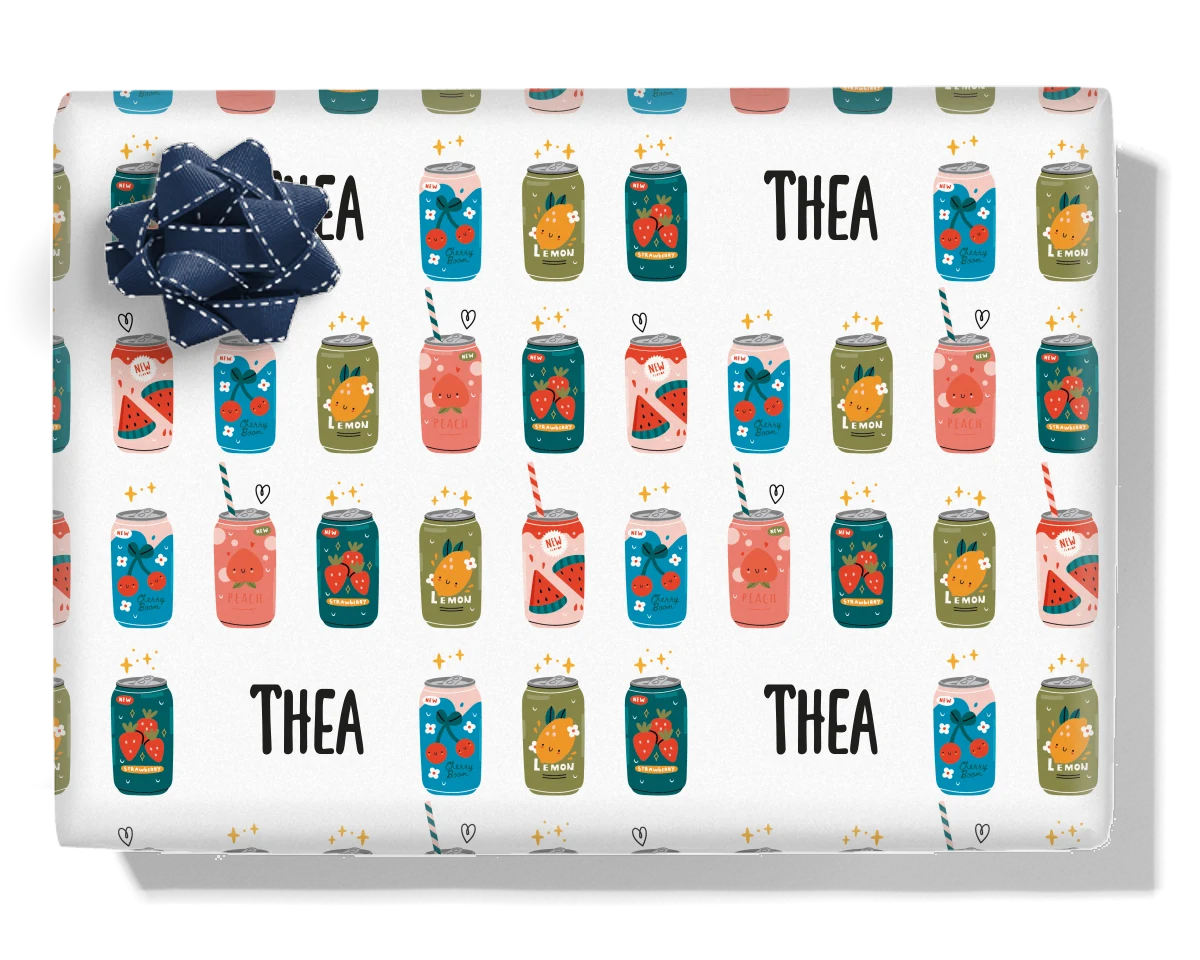 Soda Cans Personalised Wrapping Paper