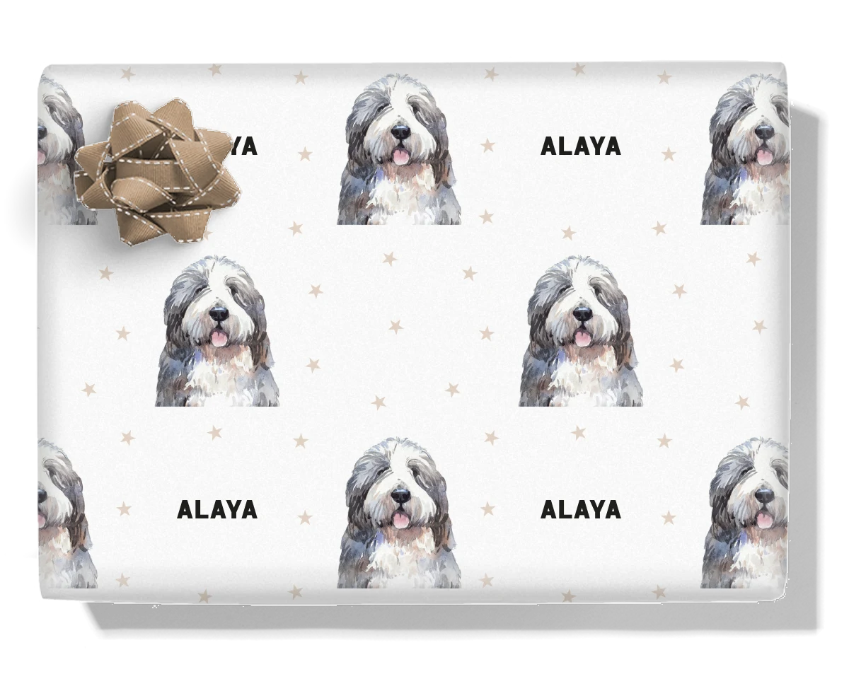 Old English Sheepdog Personalised Wrapping Paper