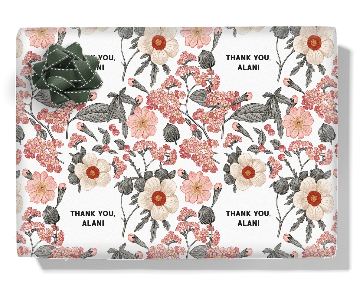 Floral Blooms Personalised Wrapping Paper
