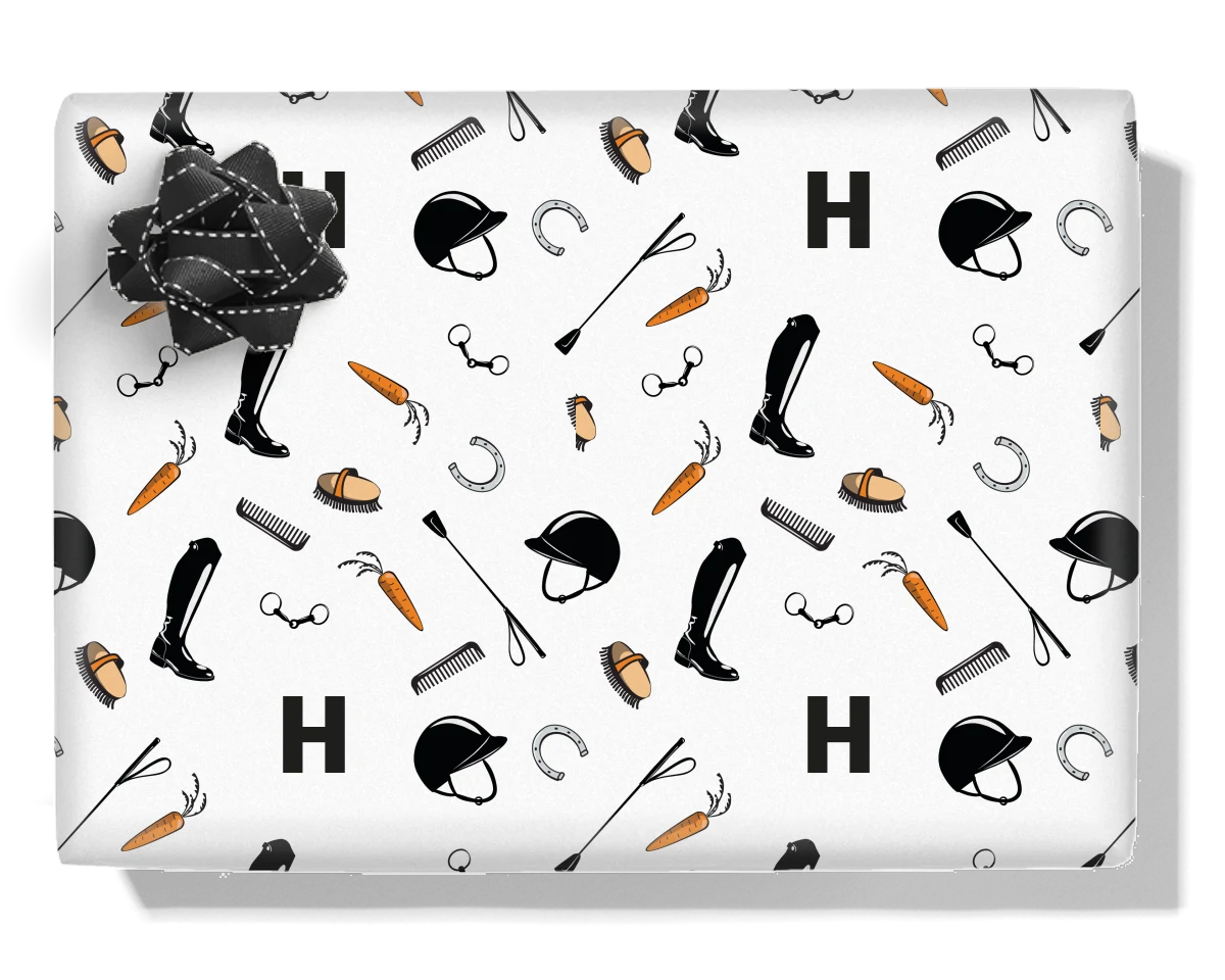 Horse Riding Accessories Personalised Wrapping Paper