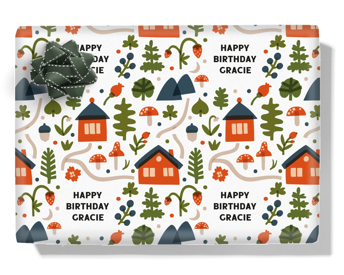 Fairytale Woodland Personalised Wrapping Paper