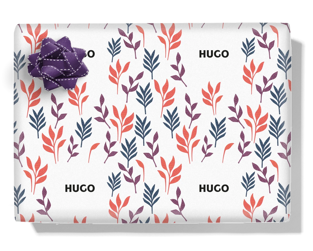 Pattern Leaves Personalised Wrapping Paper
