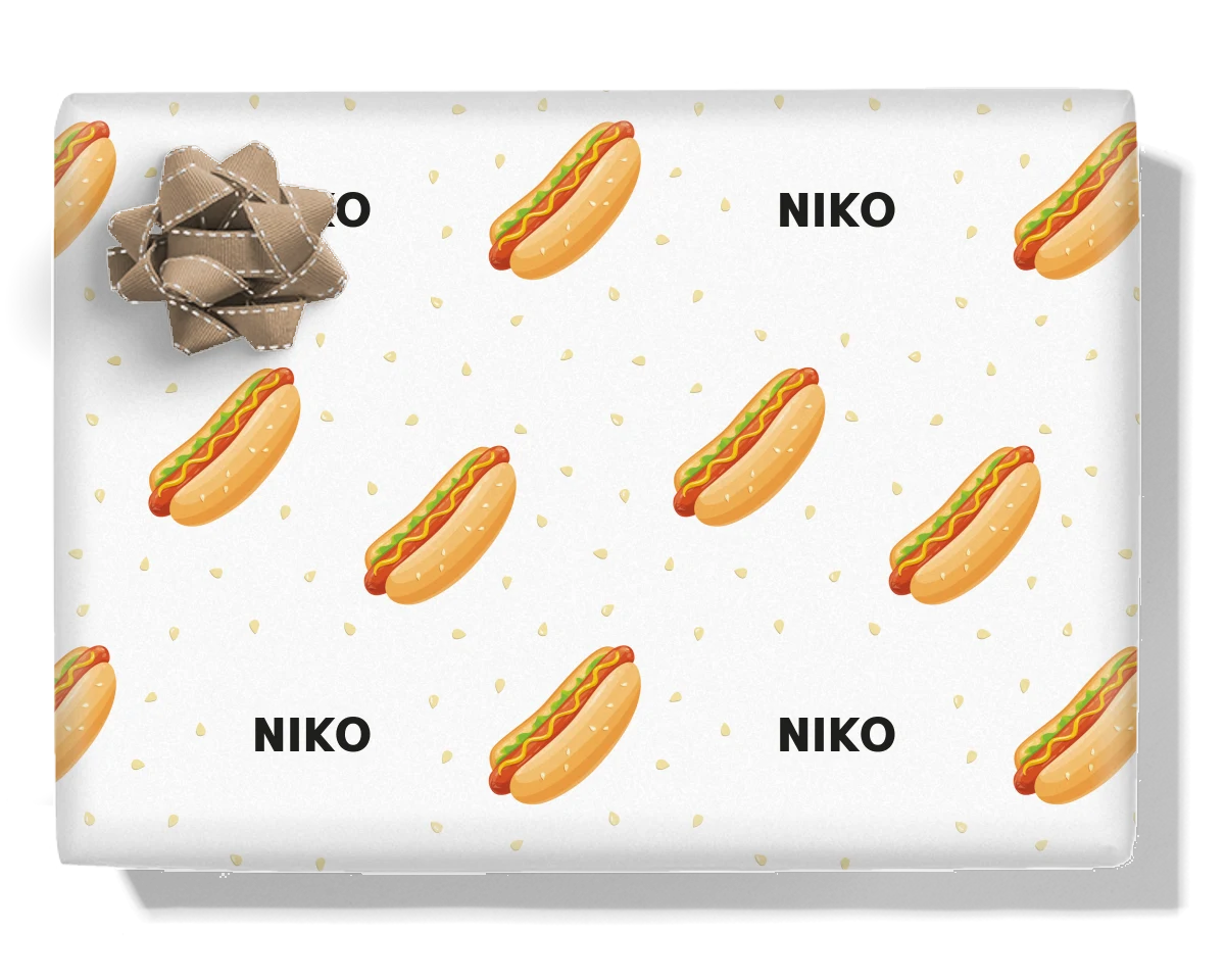 Hot Dogs Personalised Wrapping Paper