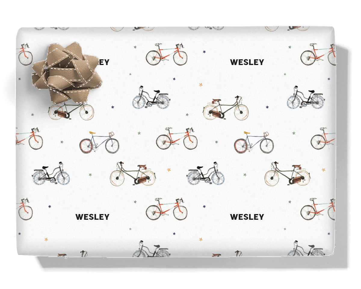 Cycle Personalised Wrapping Paper