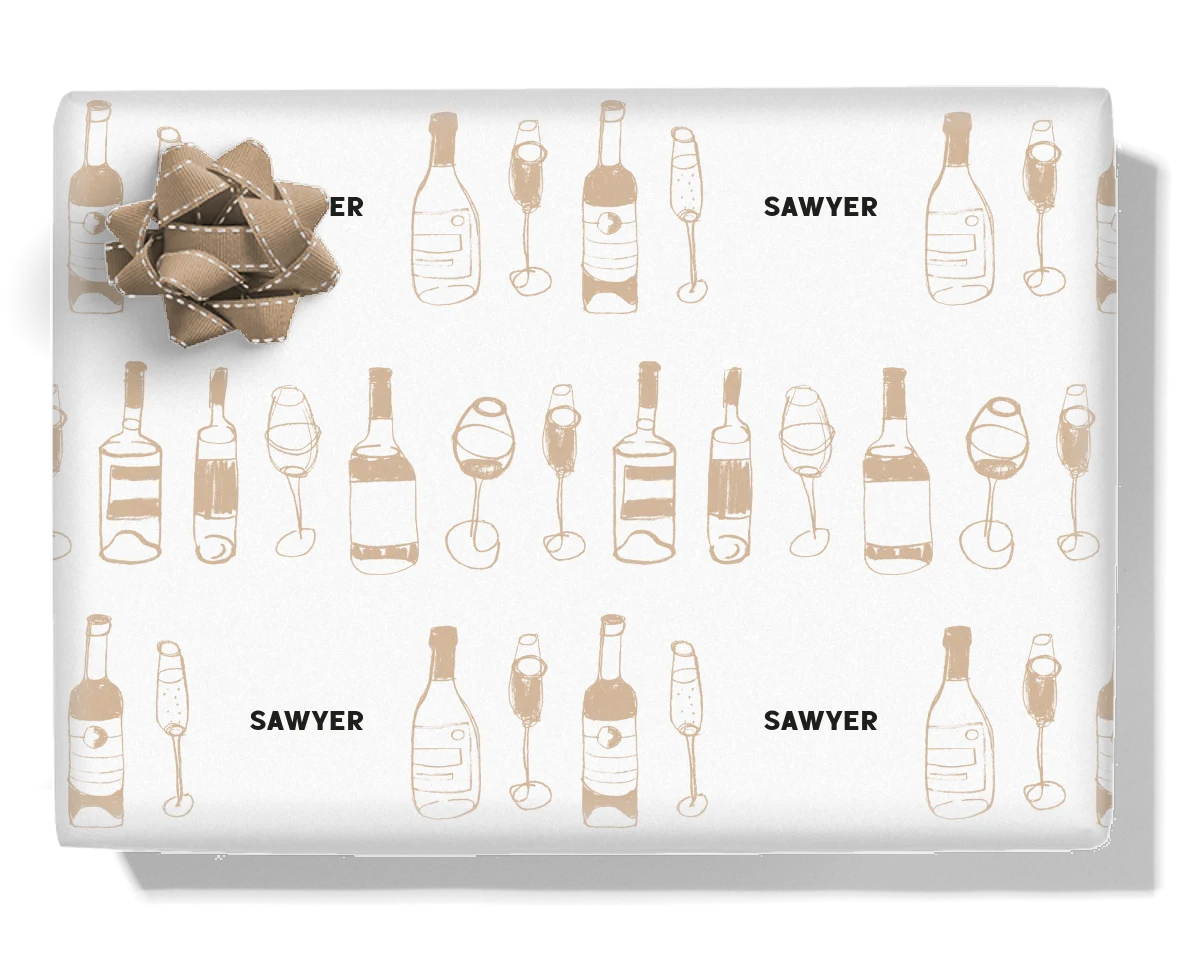 Wine Glasses Personalised Wrapping Paper