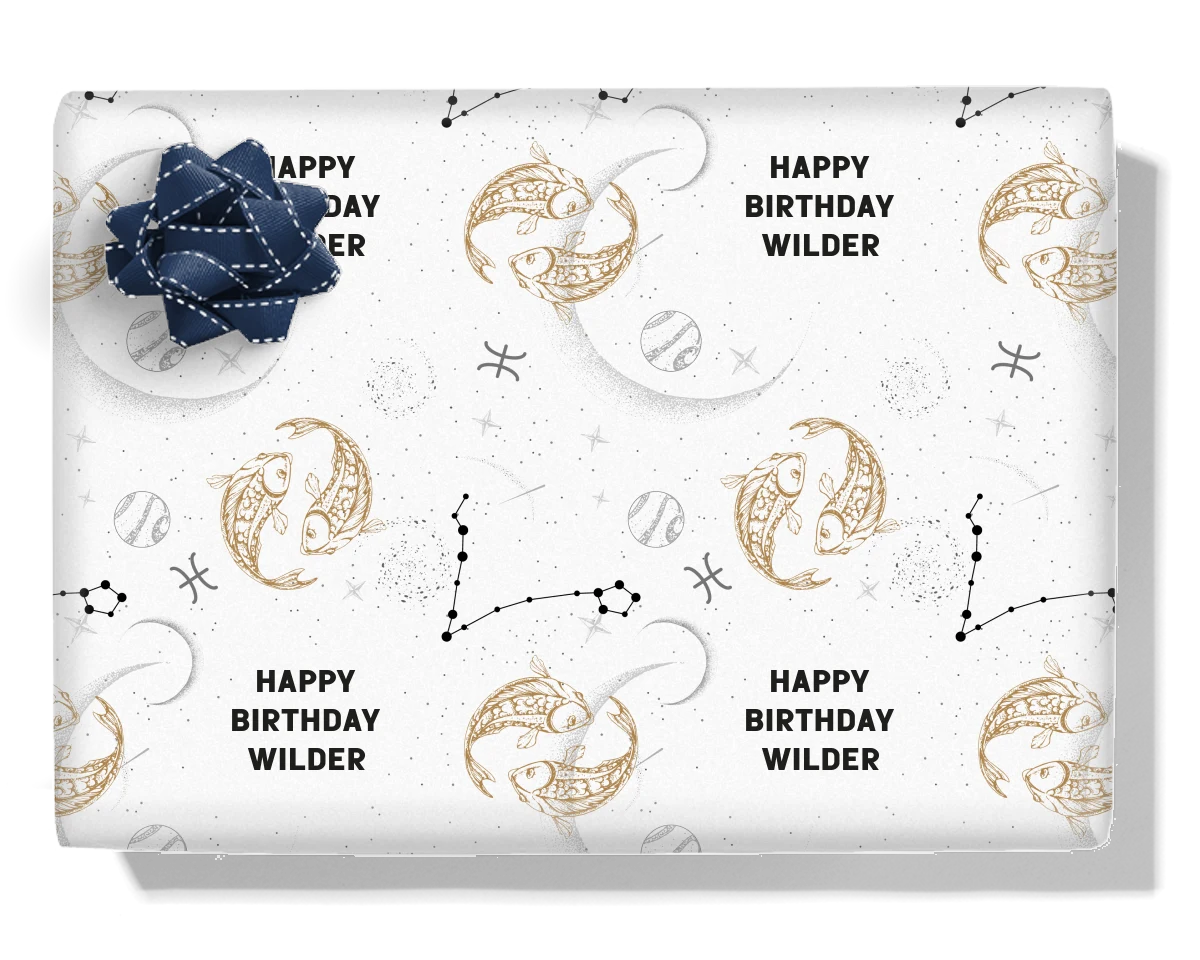 Pisces Personalised Wrapping Paper