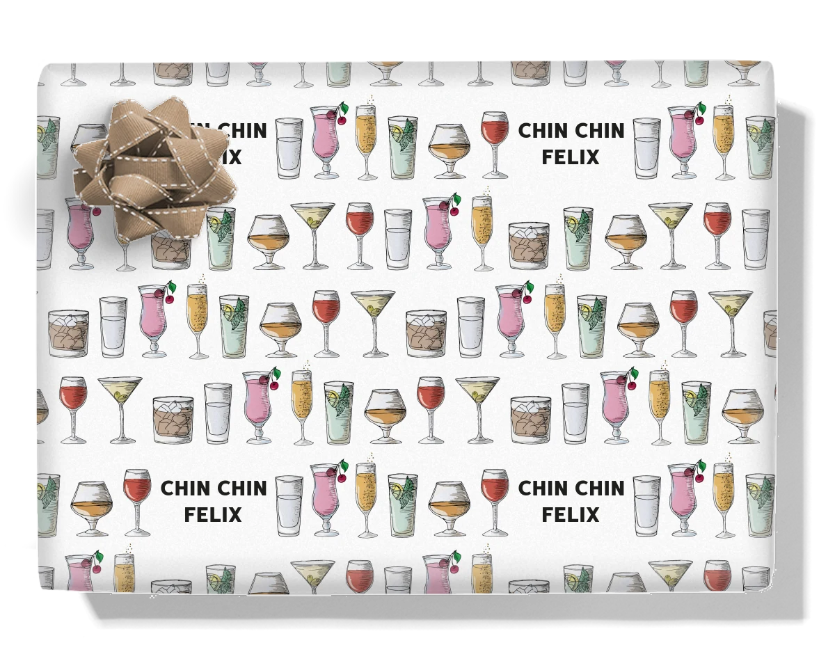 Happy Hour Personalised Wrapping Paper