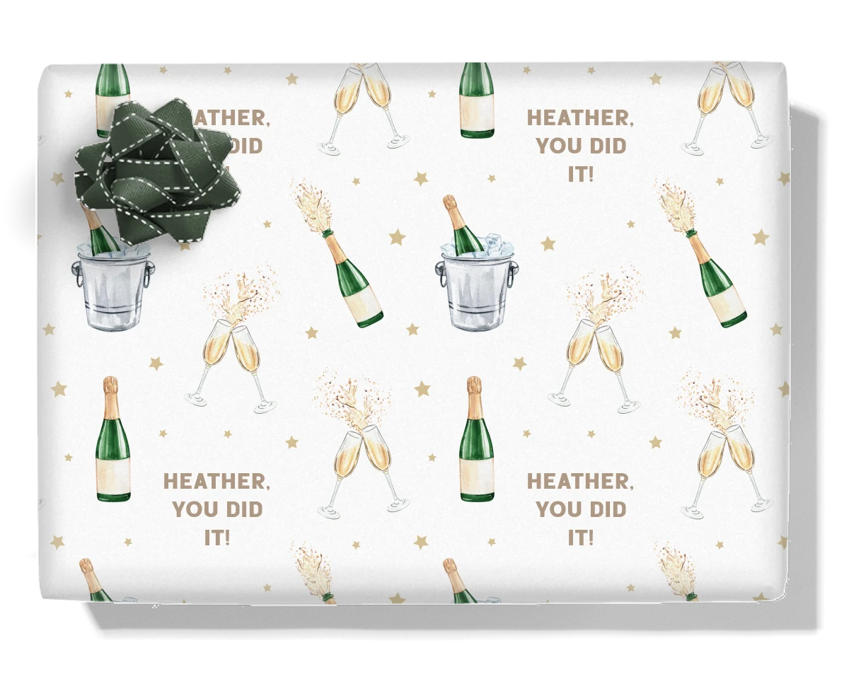 Champagne Personalised Wrapping Paper