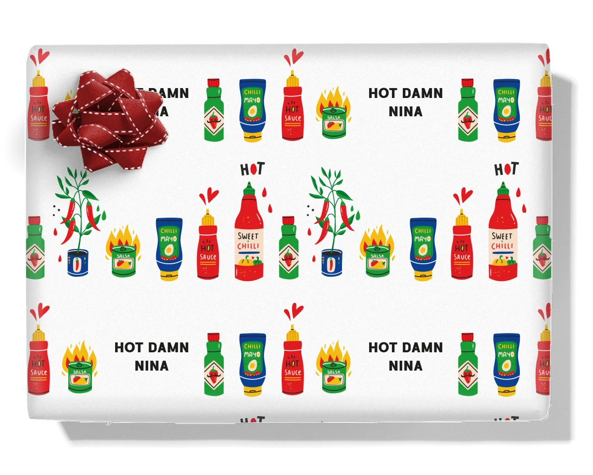 Hot Sauce Personalised Wrapping Paper