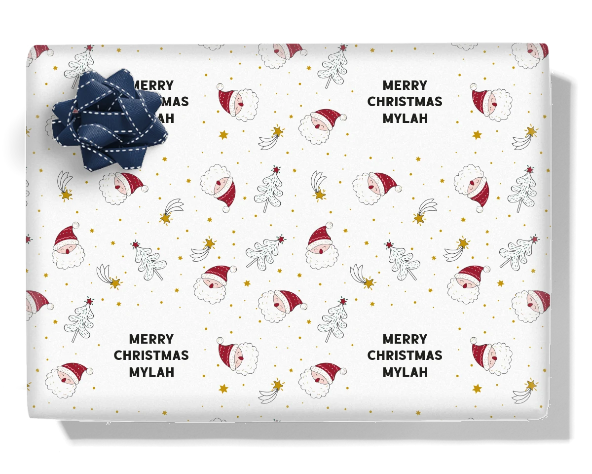 Santa Tree Personalised Wrapping Paper