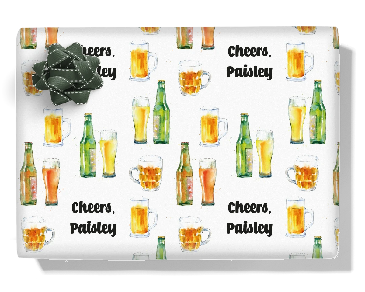 Beer Glasses Personalised Wrapping Paper