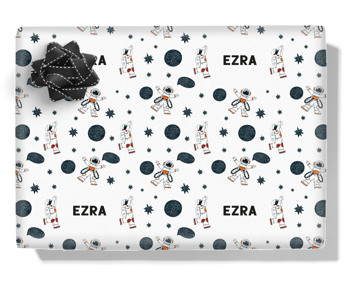 Space Man Personalised Wrapping Paper