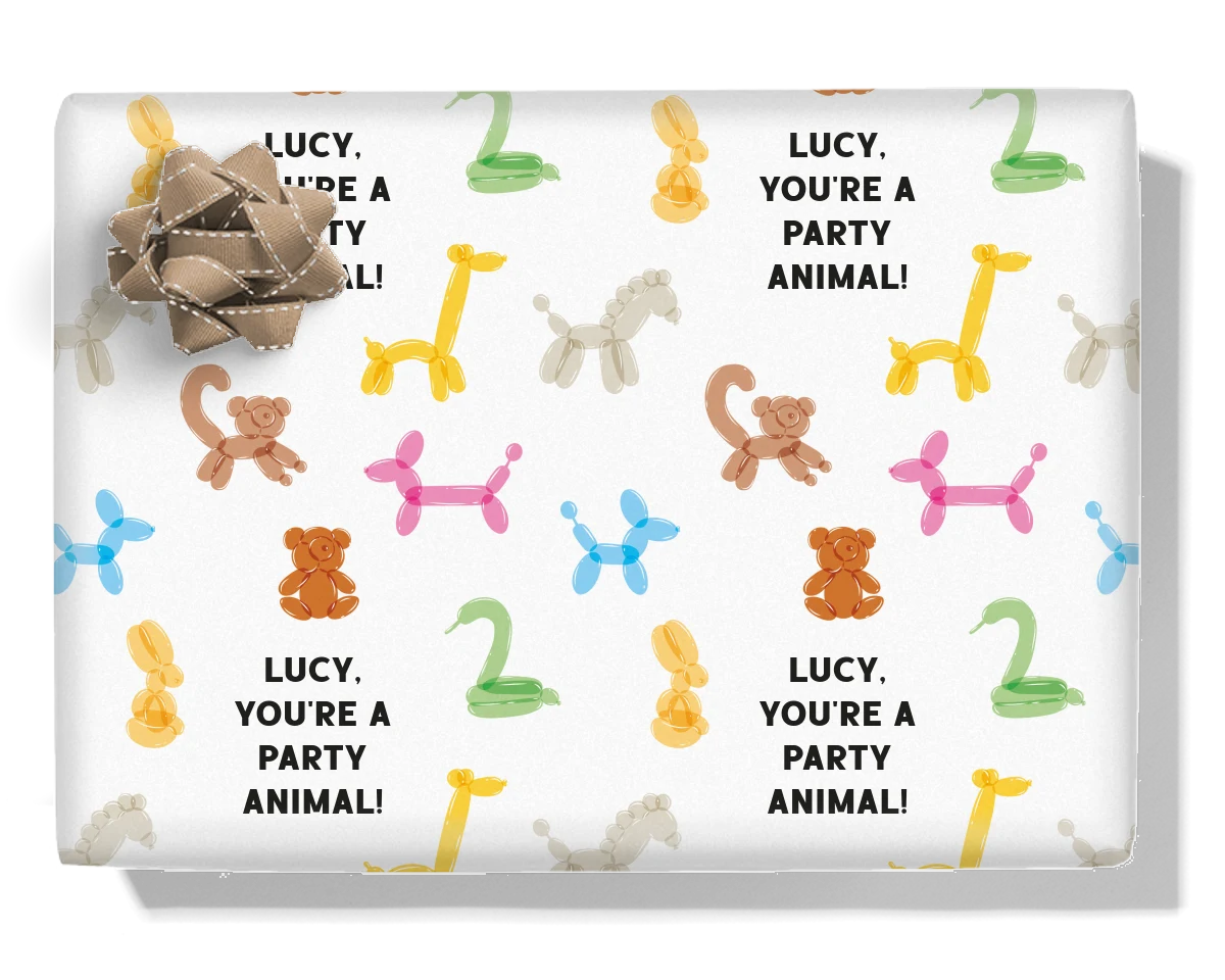 Balloon Animals Personalised Wrapping Paper