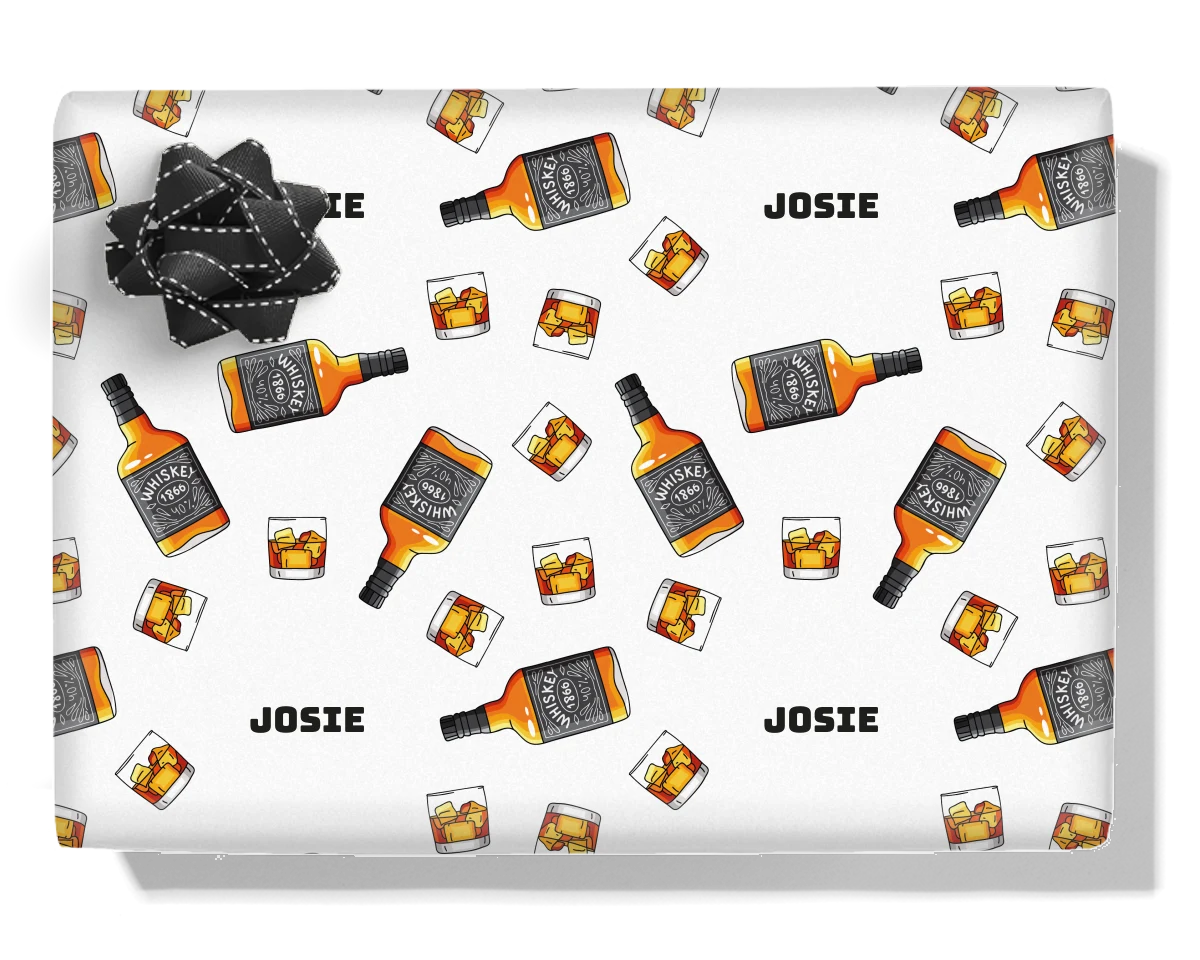 Whiskey Bottle Personalised Wrapping Paper