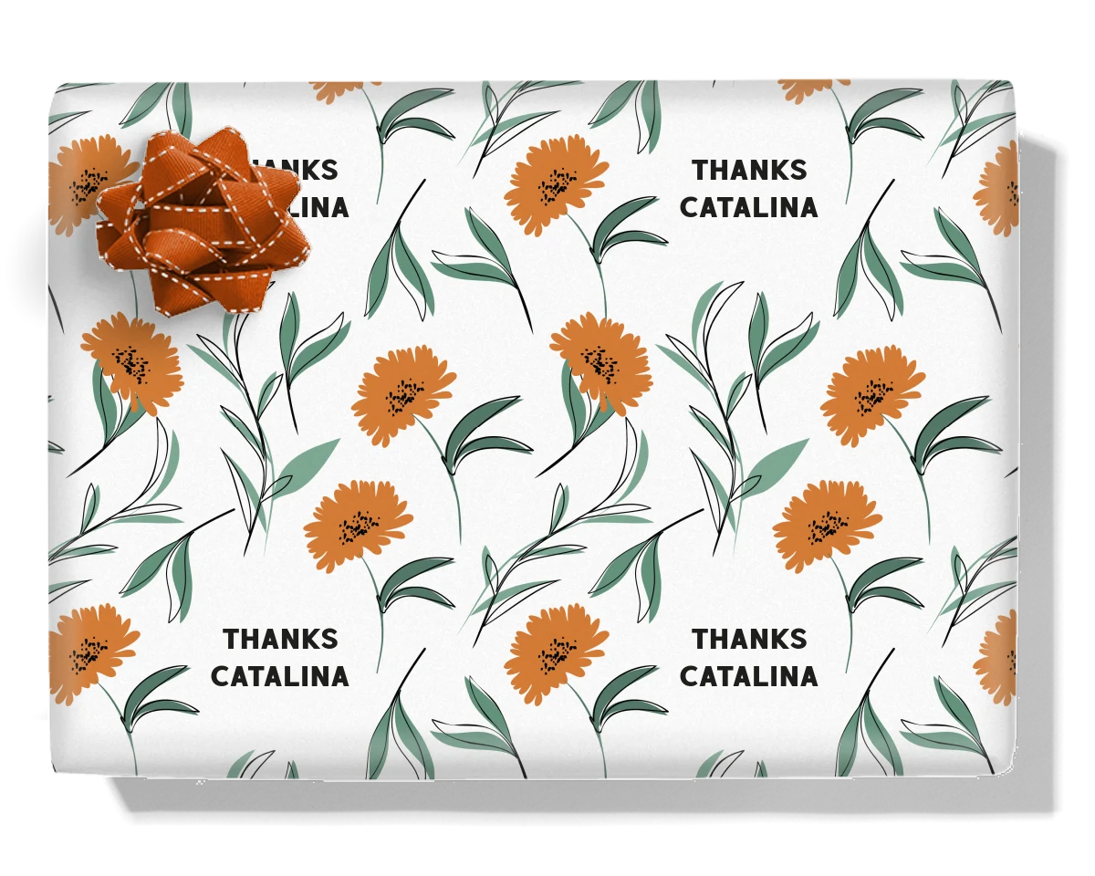 Garden Flower Personalised Wrapping Paper