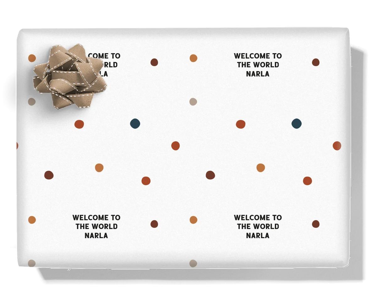 Neutral Polka Dots Personalised Wrapping Paper