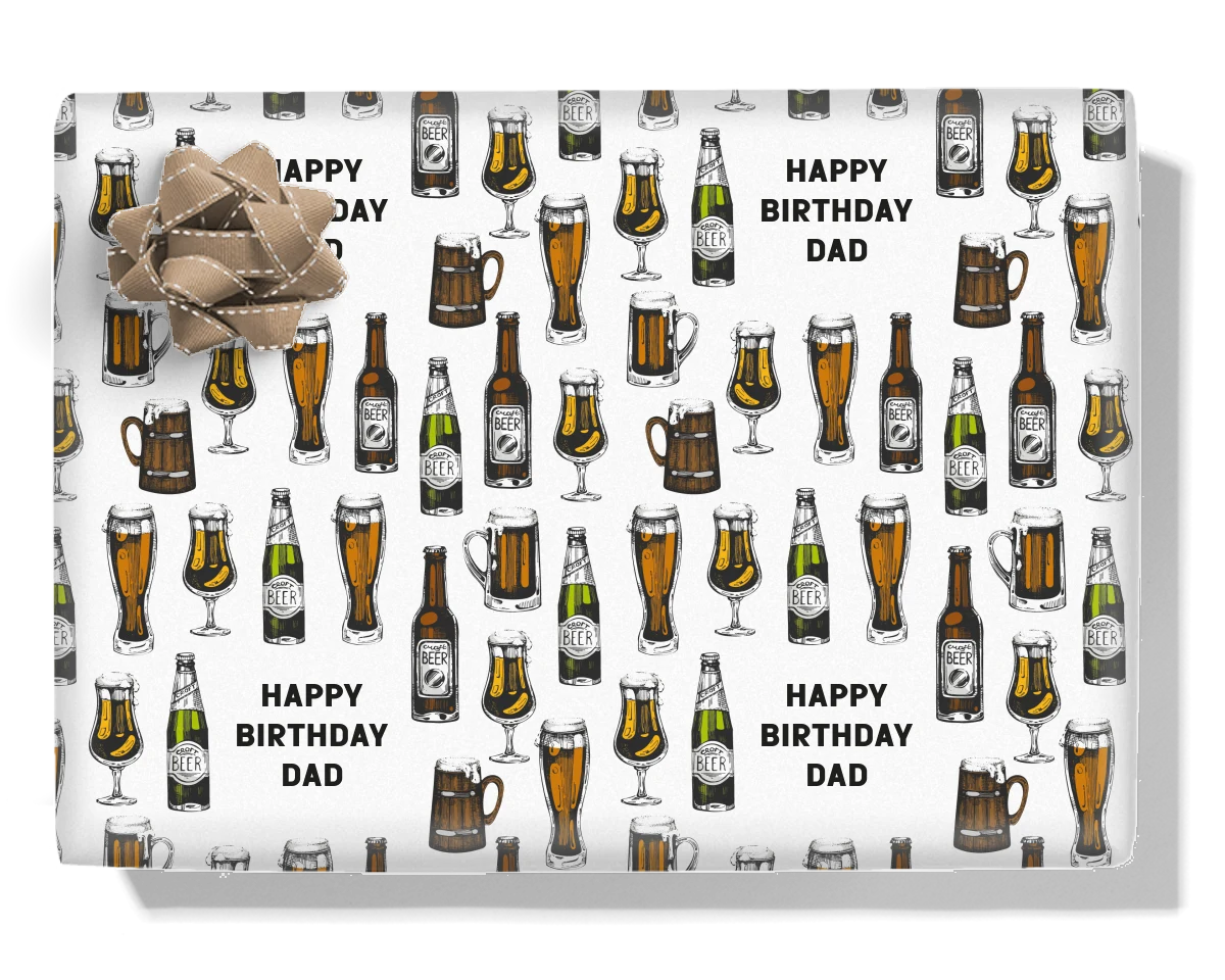 Beer Personalised Wrapping Paper