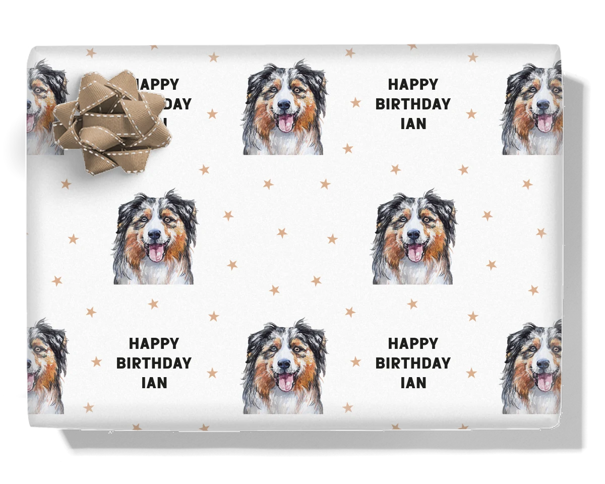 Australian Shepherd Personalised Wrapping Paper