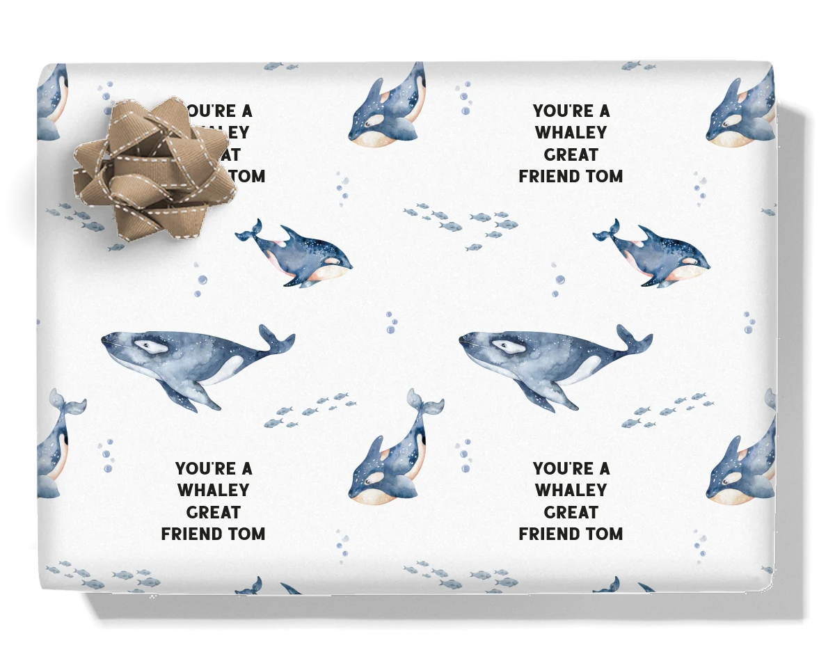 Having A Whale Of A Time Personalised Wrapping Paper