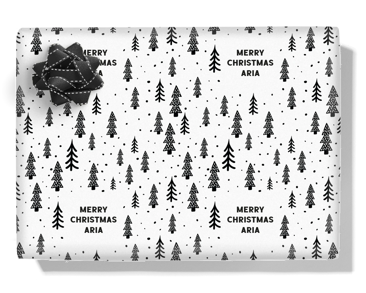 Christmas Trees Personalised Wrapping Paper