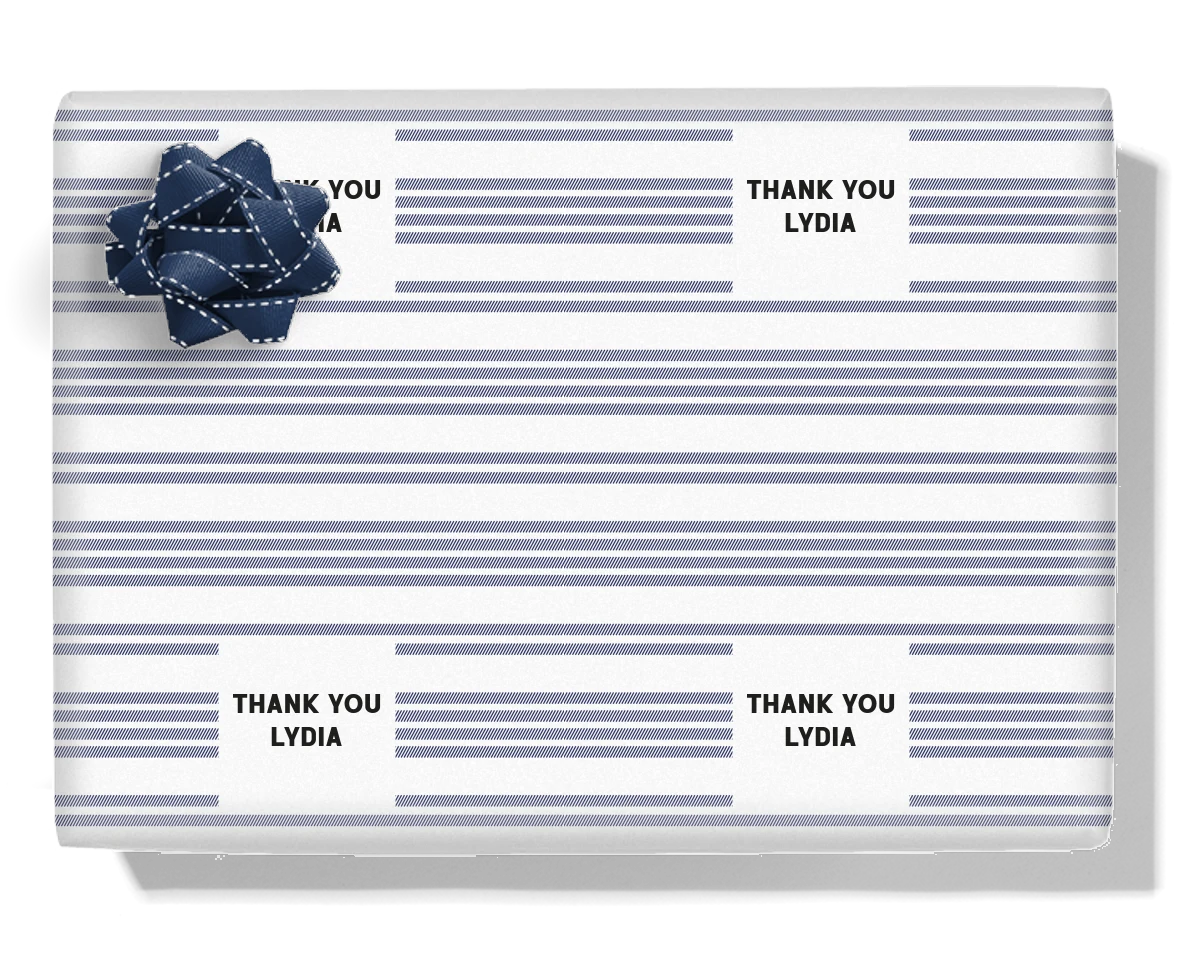 Blue Stripe Personalised Wrapping Paper